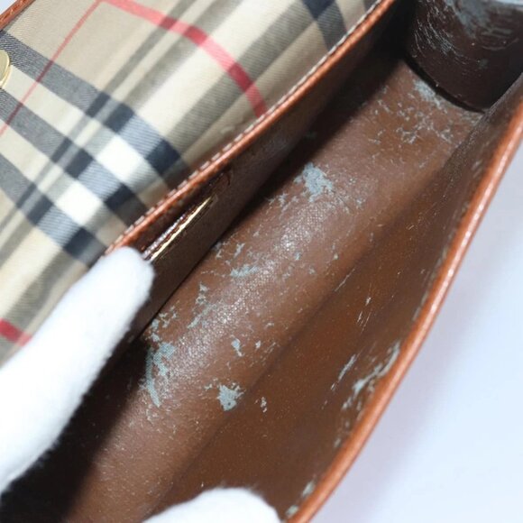 Burberrys Clutch Bag Leather Brown Auth bs15802 - Picture 12 of 15